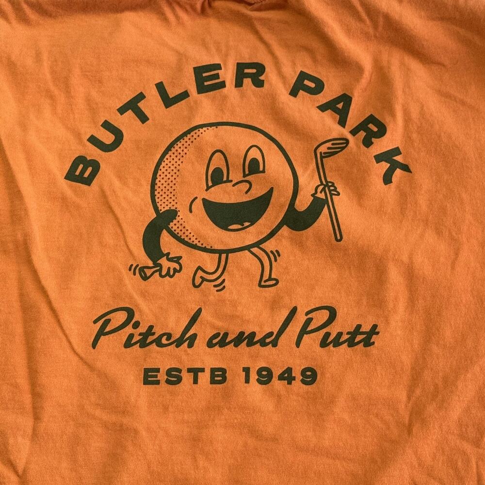 Comfort Colors Orange Butler Park Pitch and Putt Size Large Austin Golf ATX 1949
